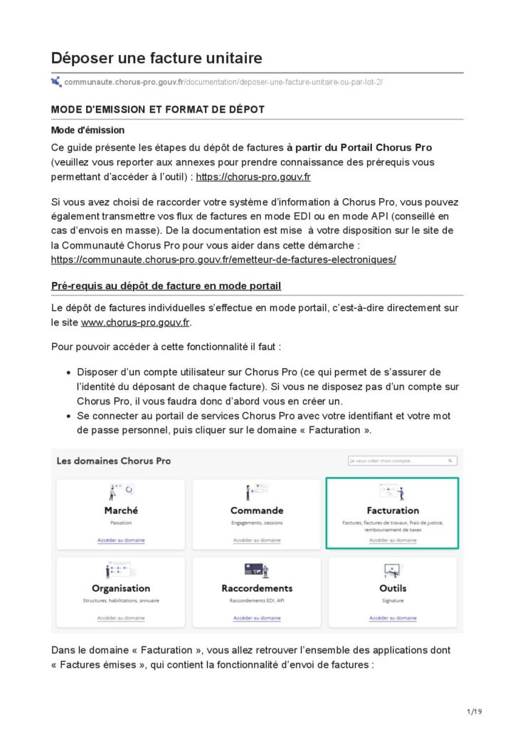 thumbnail of Chorus Pro — Déposer une facture unitaire