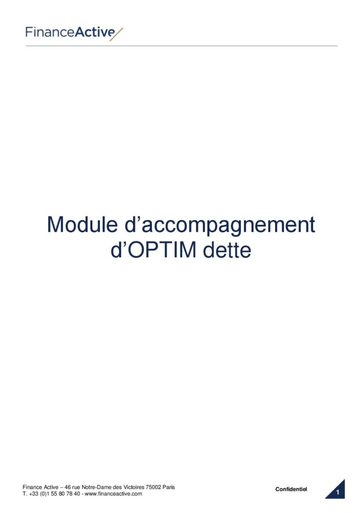 thumbnail of Finance Active — Guide d’utilisation Dette