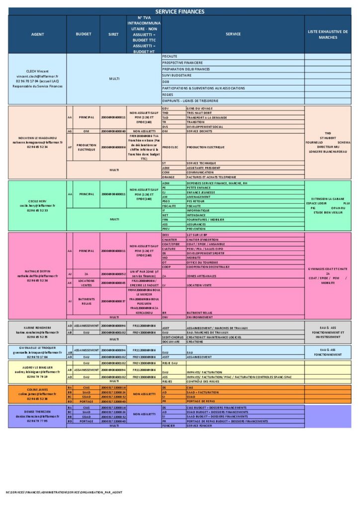 thumbnail of Organisation du service Finance par agent